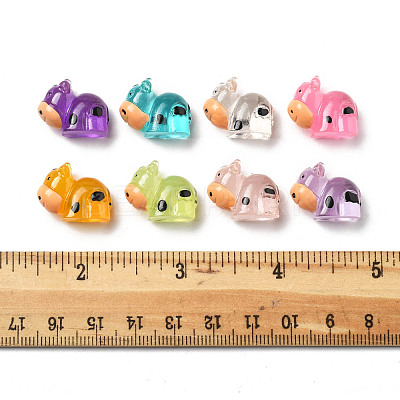 20Pcs Translucent Resin Cute Cow Ornament RESI-FS0002-11-1