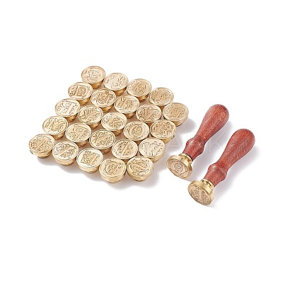 (Defective Closeout Sale: Oxidation) Wax Seal Stamp Set DIY-XCP0002-11-1