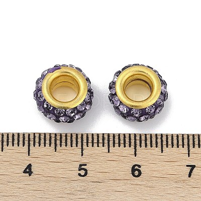 Alloy Rhinestone Clay Pave Beads ALRI-D300-04G-13-1