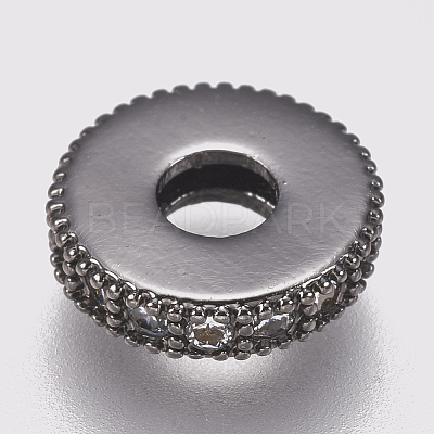 Brass Micro Pave Cubic Zirconia Bead Spacers LS-ZIRC-K074-11A-01B-1