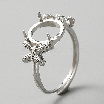 Adjustable Brass Solitaire Ring Settings FIND-WH0120-63A-1