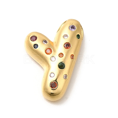 Brass Cubic Zirconia Pendants KK-M295-13G-Y-1