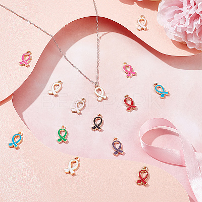 96Pcs 8 Colors Alloy Enamel Pendants ENAM-HY0003-04-1