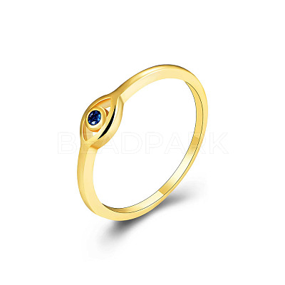 Evil Eye 925 Sterling Silver Micro Pave Cubic Zirconia Finger Rings for Women FS-WG42376-05-1
