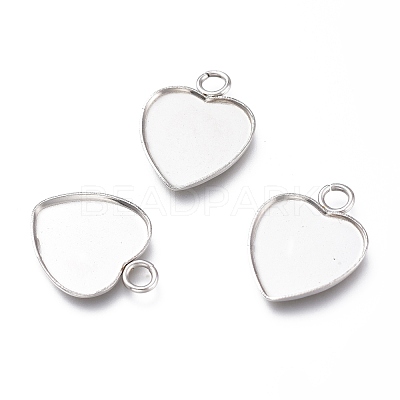 Tarnish Resistant 304 Stainless Steel Pendant Cabochons Settings for Fashion Jewelry STAS-M283-01P-A-1