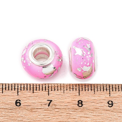 Opaque Resin Rondelle European Beads RESI-Z046-03B-1