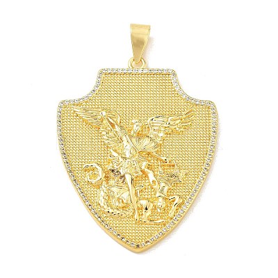 Religion Brass Micro Pave Clear Cubic Zirconia Big Pendants KK-A303-10C-G-1