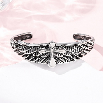 Retro 316 Surgical Stainless Steel Cuff Bangles BJEW-C142-12AS-1