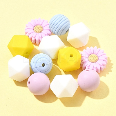 5 Styles Food Grade Eco-Friendly Silicone Beads SIL-FS0001-24-1
