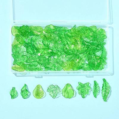 80Pcs 8 Styles Transparent Acrylic Pendants OACR-FS0002-34-1