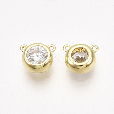Brass Cubic Zirconia Charms KK-T038-563G-NF-1