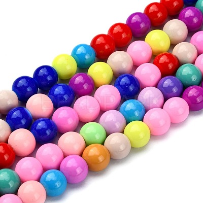 Baking Paint Glass Beads Strands DGLA-MSMC001-11-1