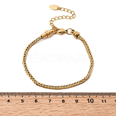 304 Stainless Steel Wheat Chains Bracelets for Women BJEW-A158-02H-G-1