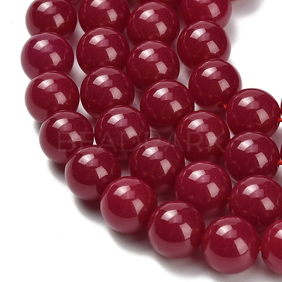Lab Grown Red Corundum Beads Strands G-L634-B03-10mm-1