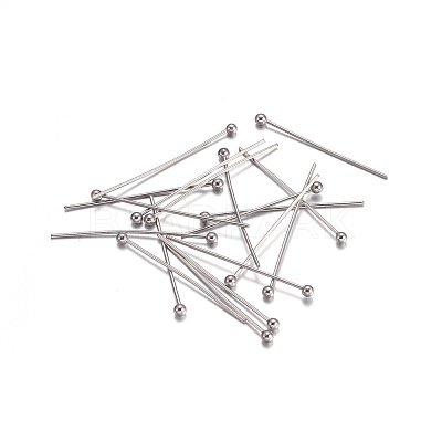 Tarnish Resistant 304 Stainless Steel Ball Head Pins S-STAS-O105-04-0.6x25-1