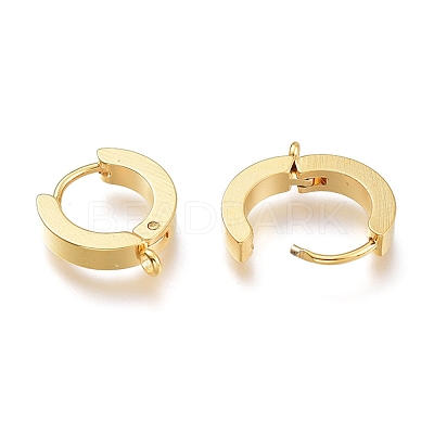 201 Stainless Steel Huggie Hoop Earrings Findings X-STAS-A167-01A-G-1