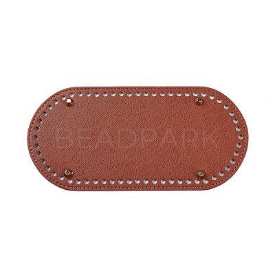 PU Leather Oval Long Bottom for Knitting Bag FIND-WH0032-01D-1