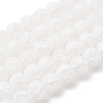 Frosted Crackle Glass Beads CCG-10D-37-1