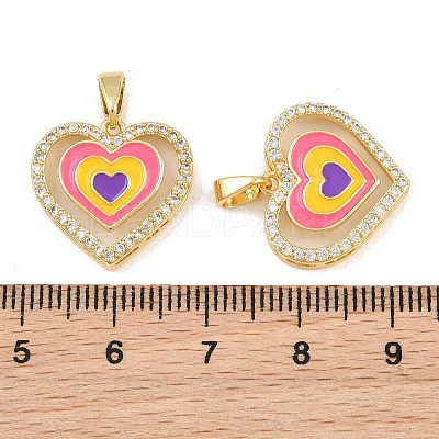 Brass Micro Pave Clear Cubic Zirconia Pendants CU-CBA415D-07G-01-1