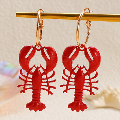 Lobster Alloy Enamel Hoop Earrings WG3E1EE-01-1