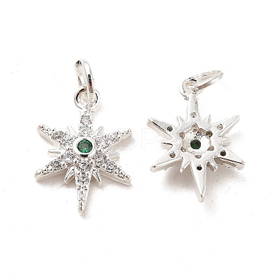 Rack Plating Brass Micro Pave Cubic Zirconia Pendants LS-KK-E081-10S-1