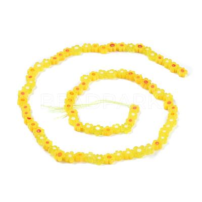 Handmade Millefiori Glass Bead Strands LAMP-J035-6mm-06-1
