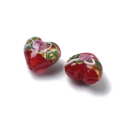 Handmade Gold Foil Glass Beads LAMP-K039-43-1