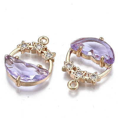 Faceted Transparent Glass Pendants X-GLAA-T020-18D-1