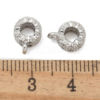 Brass Micro Pave Cubic Zirconia Tube Bails KK-U050-07P-1