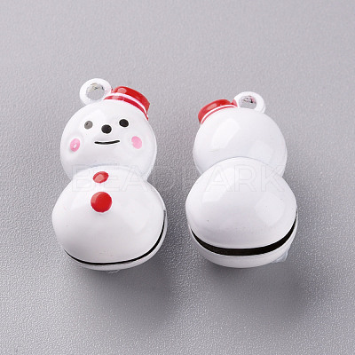 Baking Paint Brass Bell Pendants X-KKB-S002-016B-1