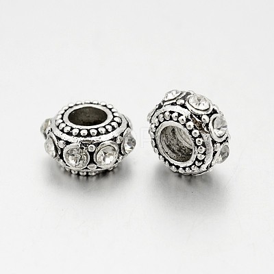 Antique Silver Plated Alloy Rhinestone Beads RB-J503-AS-1