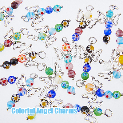 50Pcs Handmade Millefiori Glass Pendants FIND-DC0002-64-1