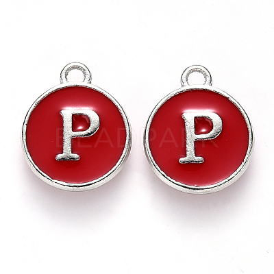Platinum Plated Alloy Enamel Charms ENAM-S118-03P-P-1