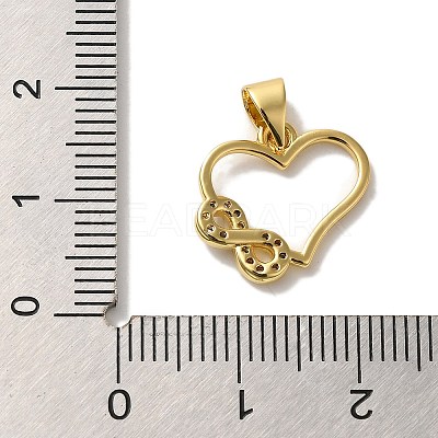 Rack Plating Brass Micro Pave Cubic Zirconia Pendant KK-U027-22G-1