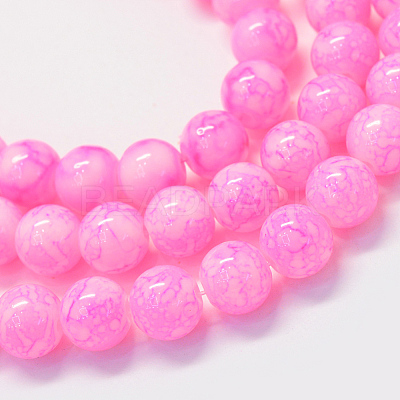Baking Paint Glass Round Bead Strands DGLA-Q019-8mm-M-1