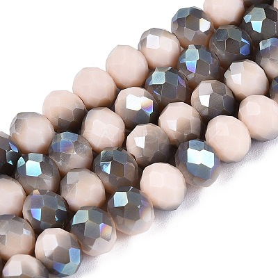 Electroplate Opaque Glass Beads Strands LS-EGLA-A034-P8mm-S20-1