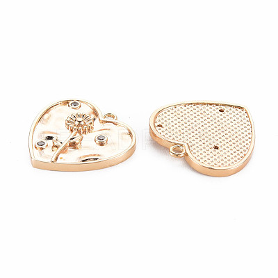 Brass Micro Pave Clear Cubic Zirconia Pendants KK-S364-185-1