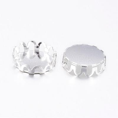 Brass Lace Edge Bezel Cups KK-C1764-3-S-1