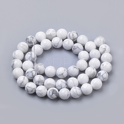 Natural Howlite Beads Strands G-S259-47-8mm-1