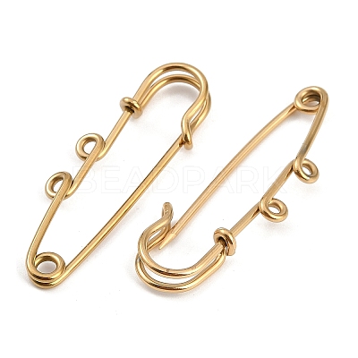 Ion Plating(IP) 304 Stainless Steel Safety Pins Brooch Findings STAS-K252-05A-G-1