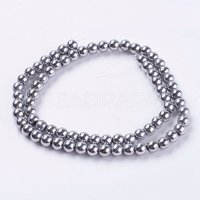 Synthetic Magnetic Hematite Beads Strands G-H1097-1-1