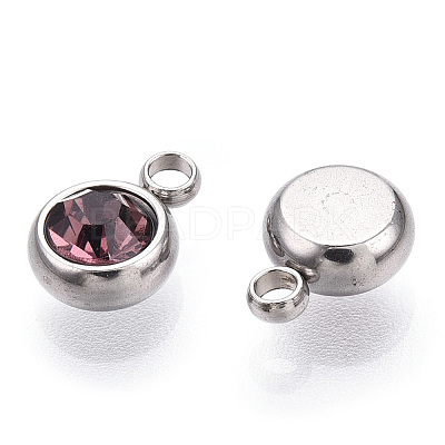 201 Stainless Steel Rhinestone Charms X-STAS-S068-06-1