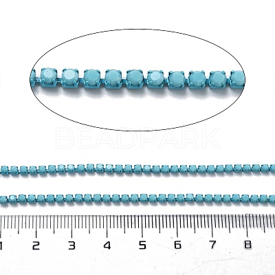 Iron Rhinestone Glass Cup Chain CH-U001-01O-1