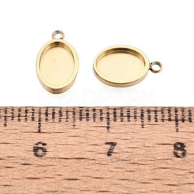 304 Stainless Steel Pendant Cabochon Component STAS-Q113-25A-G-1