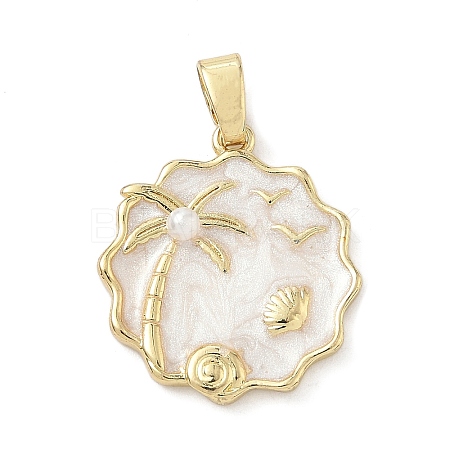 Brass Enamel Pendants KK-K368-60G-1