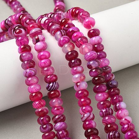 Natural Banded Agate Beads Strands G-F790-I01-01K-1