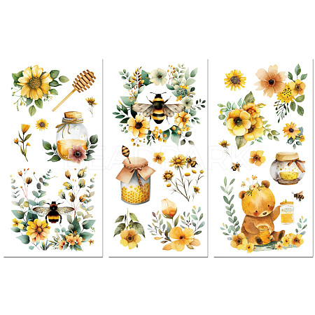 3 Sheets 3 Styles PVC Waterproof Decorative Stickers DIY-WH0404-111-1