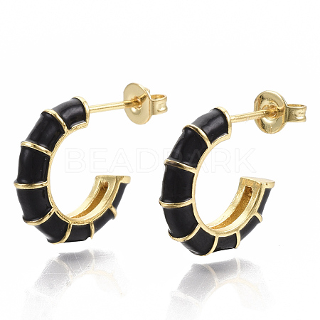 Brass Stud Earrings EJEW-S209-10A-1