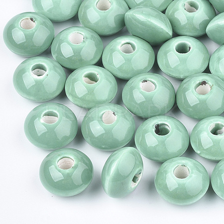 Handmade Porcelain Beads X-PORC-Q173-20x11mm-21-1