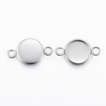 Tarnish Resistant 304 Stainless Steel Cabochon Connector Settings STAS-E146-19P-10mm-1